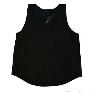THEYSKENS’ THEORY Top Size Large Black Calfskin Leather Tank NWT $735
